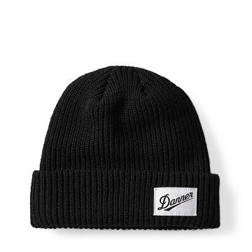 Black Men's Danner Ribbed Beanie Hats | NZ5004AP