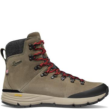 Brown / Red Men's Danner Arctic 600 Side-Zip 7" 200G Hiking Boots | NZ4845WY