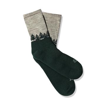 Green / Grey Men's Danner Merino Midweight Hiking Socks 3/4 Crew Socks | NZ4948NB