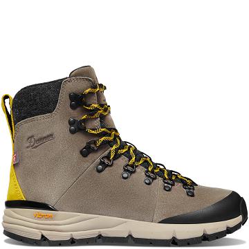 Olive / Yellow Women's Danner Arctic 600 Side-Zip 7" 200G Hiking Boots | NZ4441KI