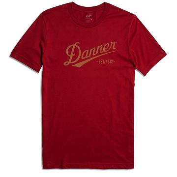 Red Men's Danner Distressed Logo SS Tee Clothing | NZ5020WY