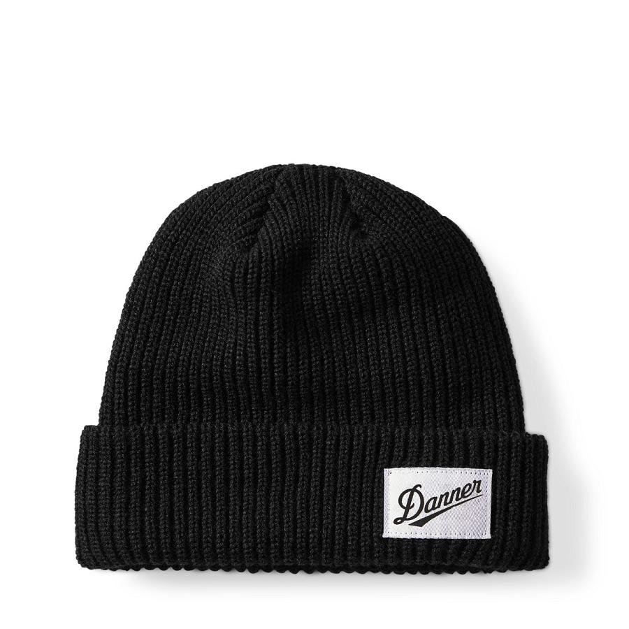 Black Men\'s Danner Ribbed Beanie Hats | NZ5004AP