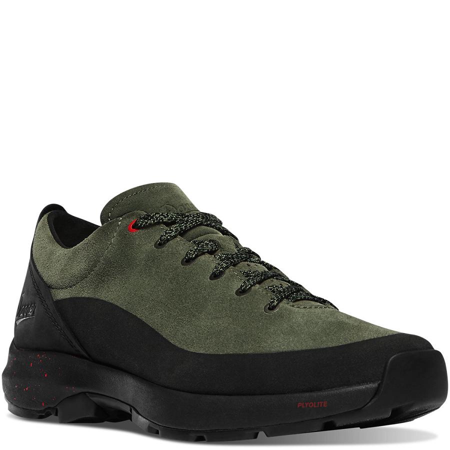 Black / Olive Men's Danner Caprine Low Suede Shoes | NZ4692QZ