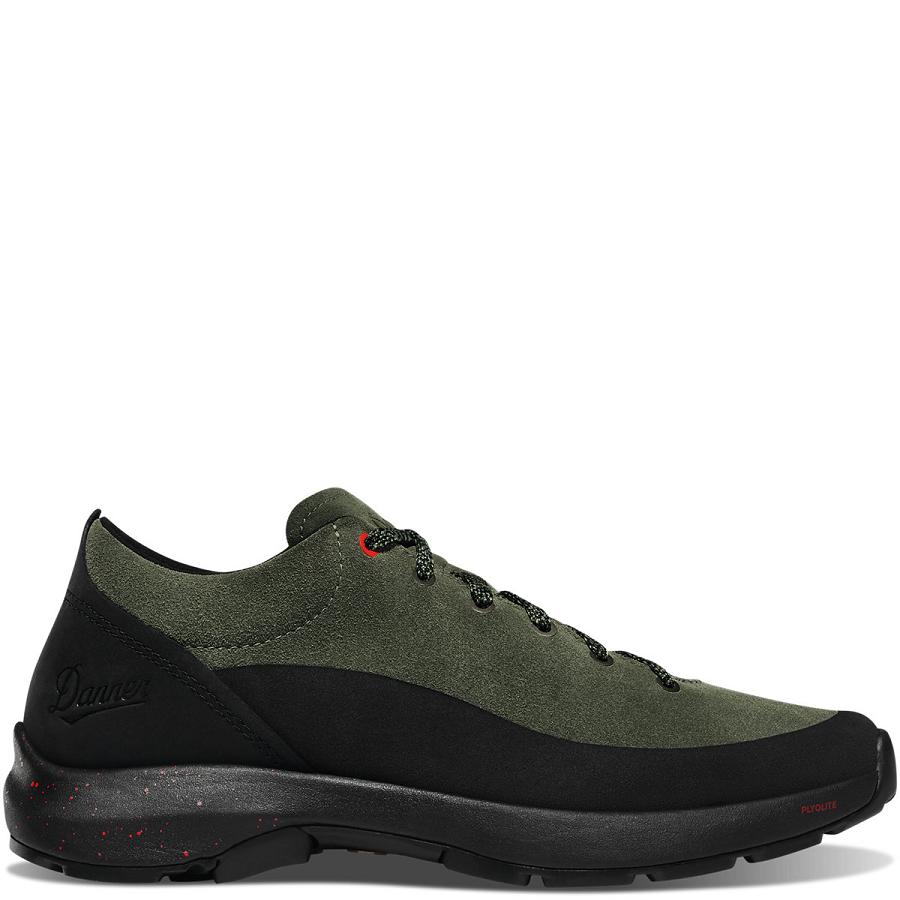 Black / Olive Men\'s Danner Caprine Low Suede Shoes | NZ4692QZ