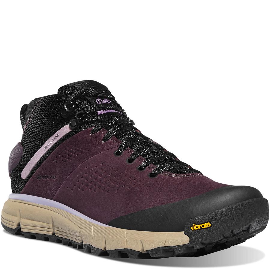 Black / Purple Women's Danner Trail 2650 GTX Mid Hiking Shoes | NZ4396SO