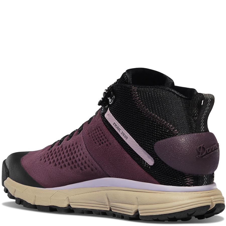 Black / Purple Women's Danner Trail 2650 GTX Mid Hiking Shoes | NZ4396SO