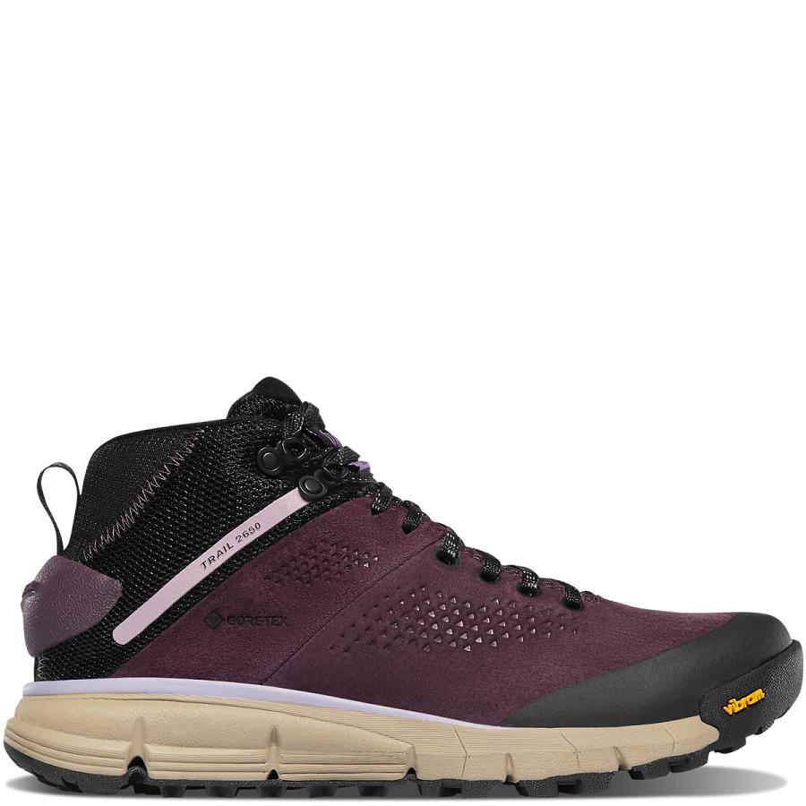 Black / Purple Women\'s Danner Trail 2650 GTX Mid Hiking Shoes | NZ4396SO