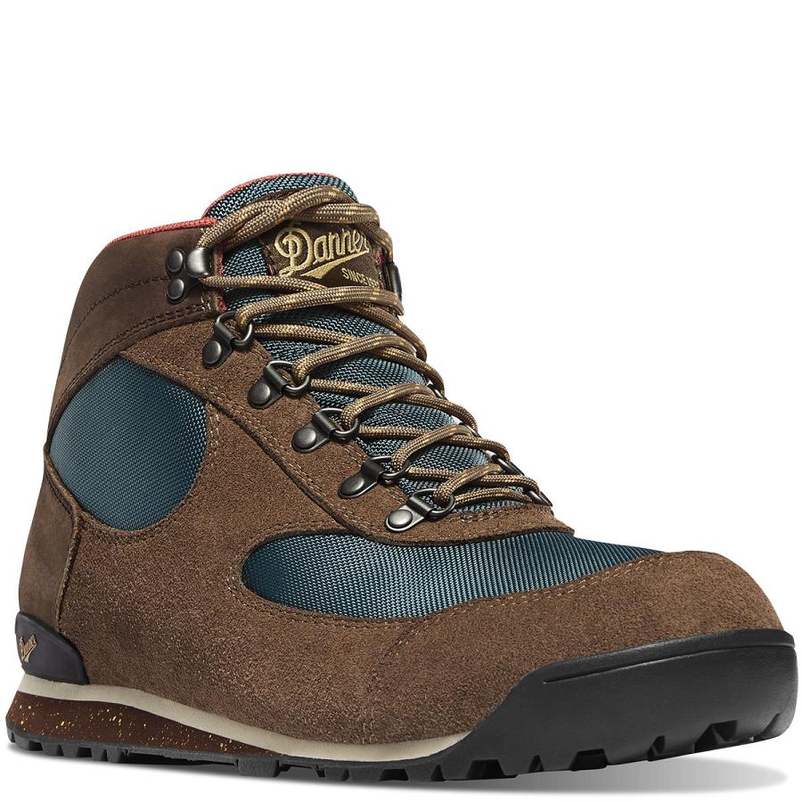 Brown / Blue Men's Danner Jag Dry Weather Hiking Boots | NZ4819EX