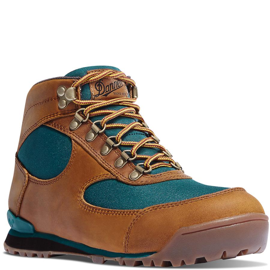 Brown / Deep Turquoise Women's Danner Jag Hiking Boots | NZ4424OR