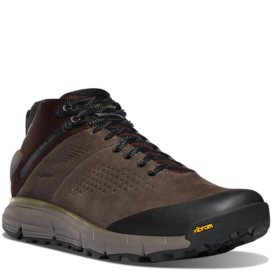 Brown / Green Men's Danner Trail 2650 GTX Mid Shoes | NZ4673DN