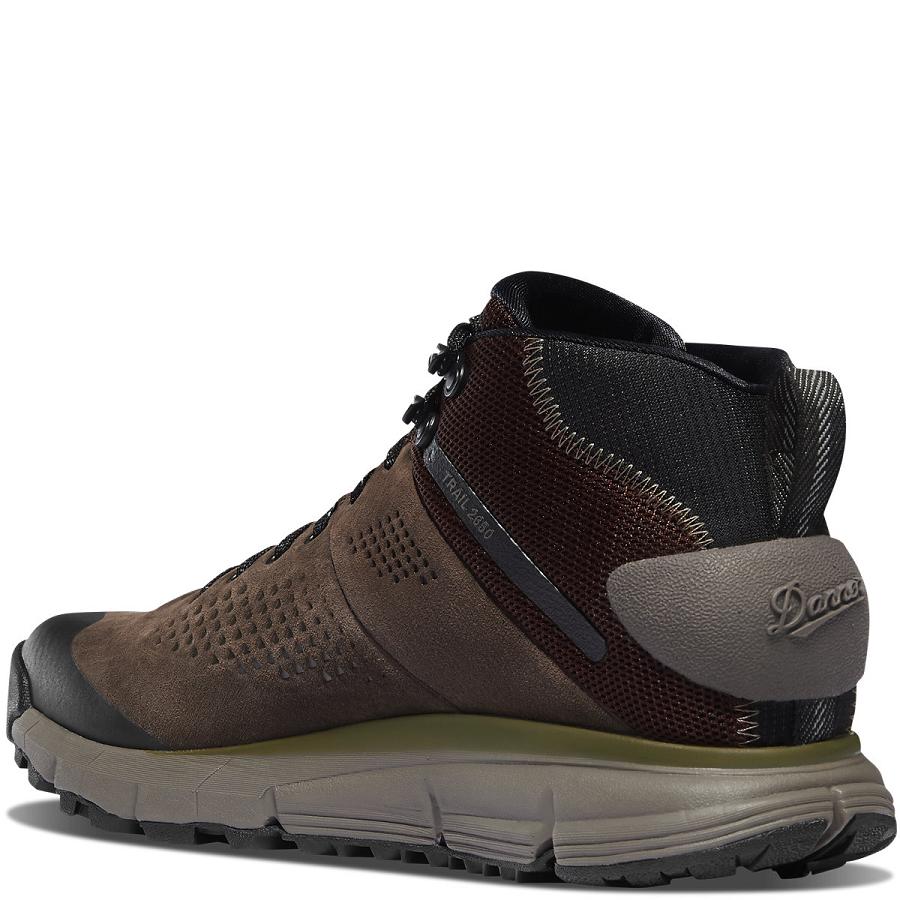 Brown / Green Men's Danner Trail 2650 GTX Mid Shoes | NZ4673DN