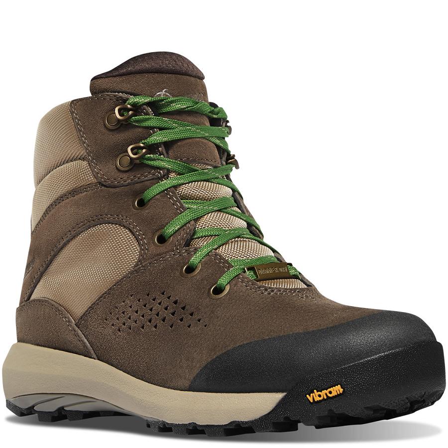 Brown / Green Women's Danner Inquire Mid Hiking Boots | NZ4420DN