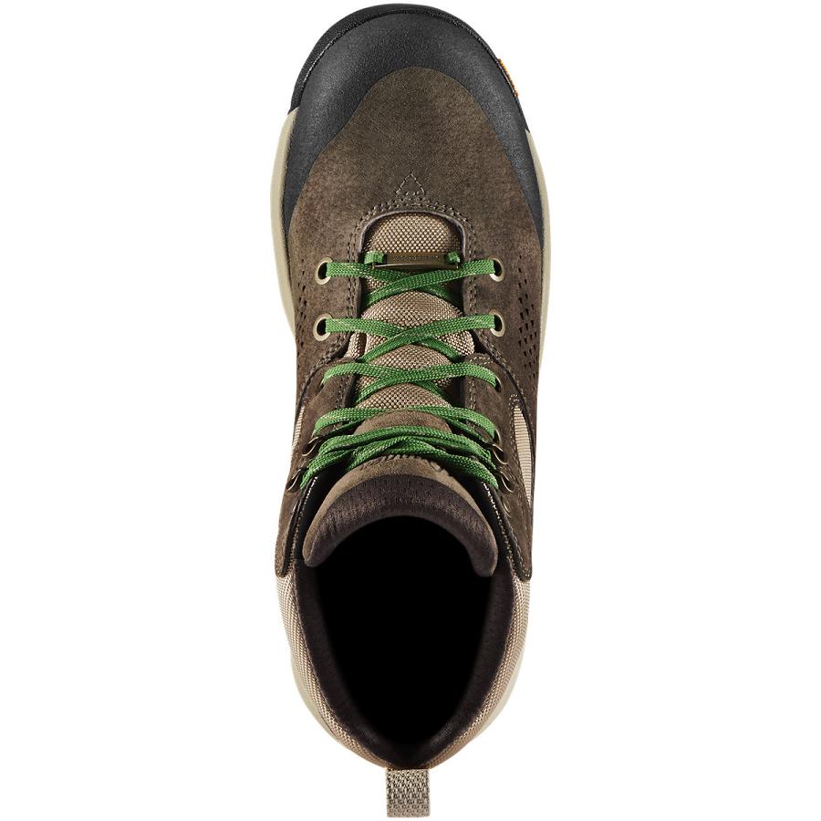 Brown / Green Women's Danner Inquire Mid Hiking Boots | NZ4420DN