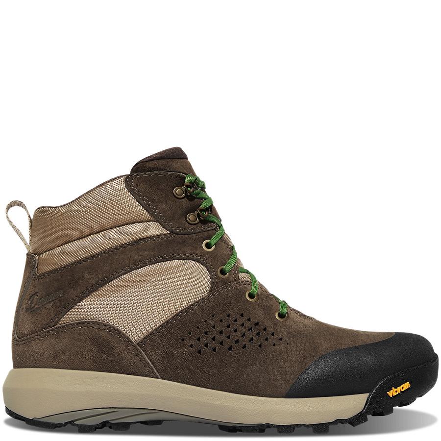 Brown / Green Women\'s Danner Inquire Mid Hiking Boots | NZ4420DN