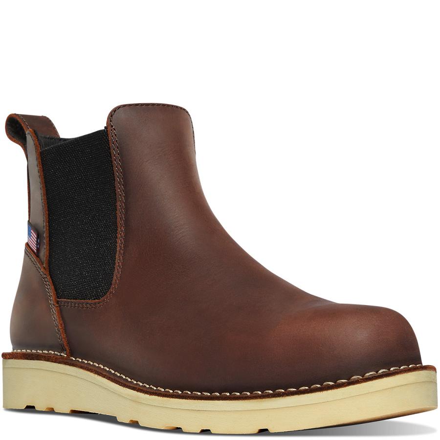 Brown Men's Danner Bull Run Chelsea Boots | NZ4869EX