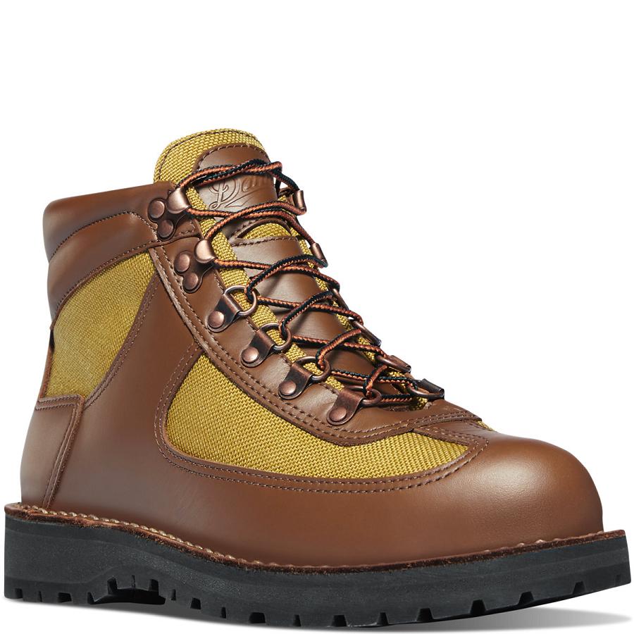 Brown Men's Danner Feather Light Hiking Boots | NZ4855PQ