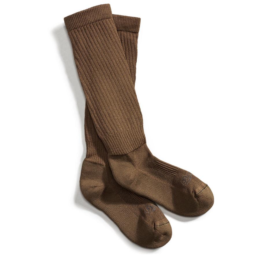 Brown Men\'s Danner Hot Weather TFX Drymax Over Calf Socks | NZ4954AP