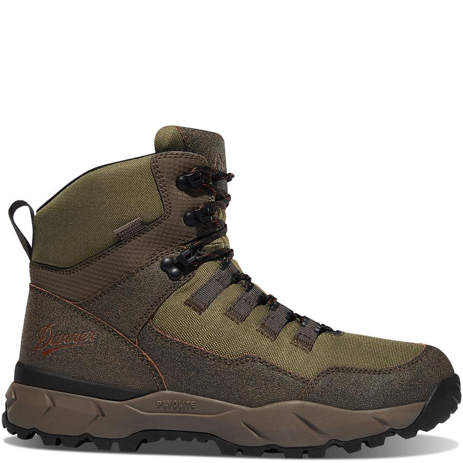 Brown / Olive Men\'s Danner Vital Trail Hiking Boots | NZ4823NB