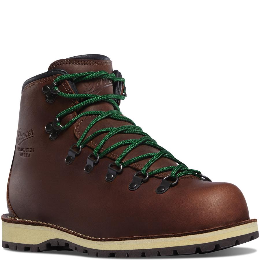 Burgundy Men's Danner Mountain Pass Work Boots | NZ4920WY