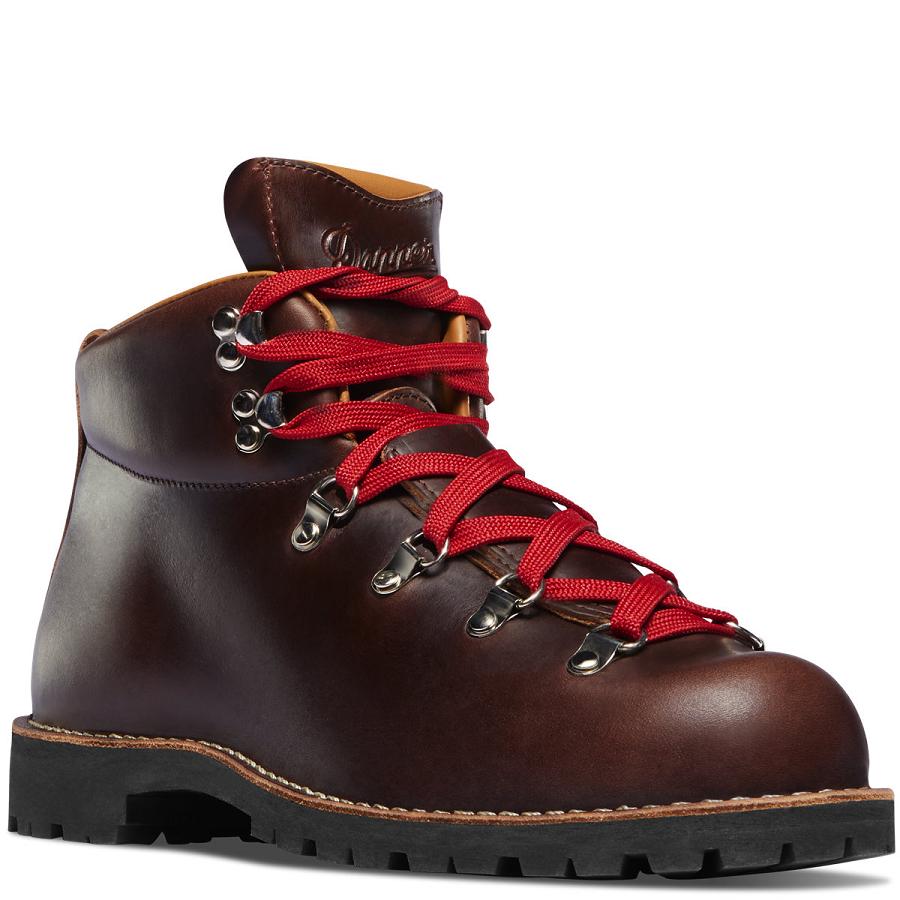 Burgundy Men's Danner Mountain Trail Hiking Boots | NZ4802DN