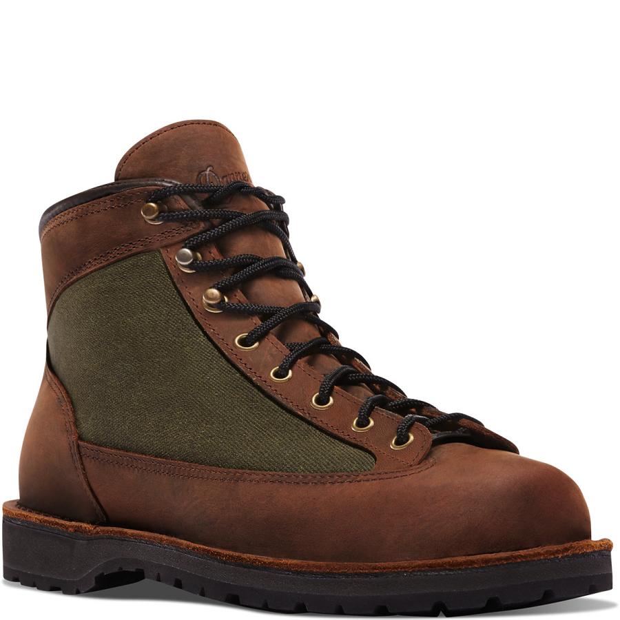 Dark Brown / Green Men's Danner Ridge Work Boots | NZ4930PQ