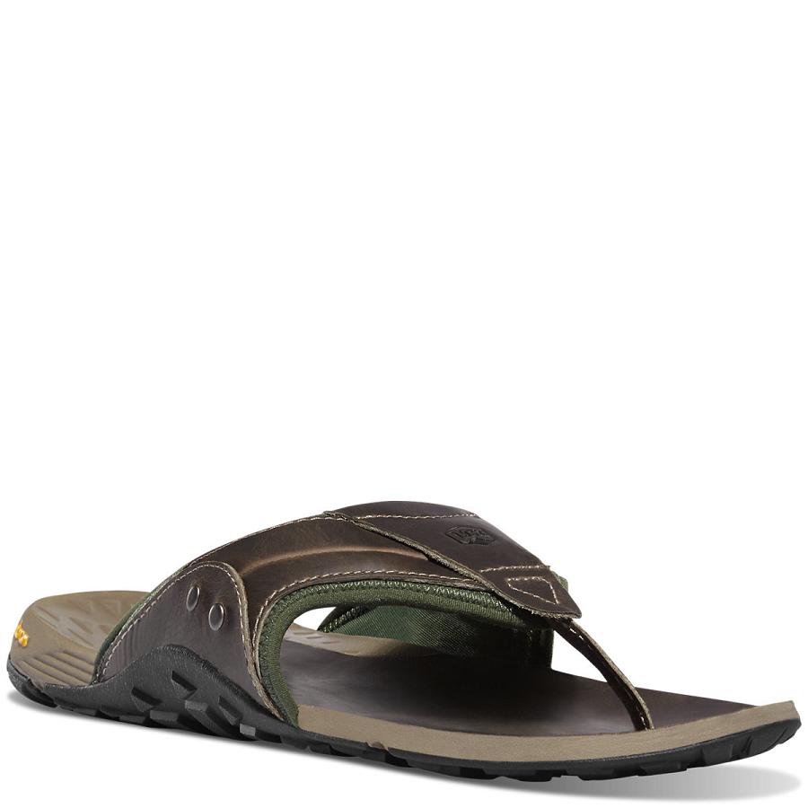 Grey / Green Men's Danner Lost Coast Sandals | NZ4839IS