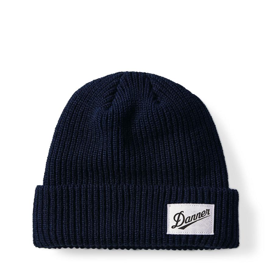 Navy Men\'s Danner Ribbed Beanie Hats | NZ5003SO